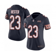 Women's Chicago Bears #23 Devin Hester Navy Blue Team Color 100th Season Limited Football Jersey