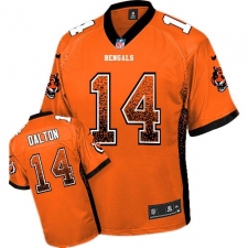 Youth Nike Cincinnati Bengals #14 Andy Dalton Elite Orange Drift Fashion NFL Jersey