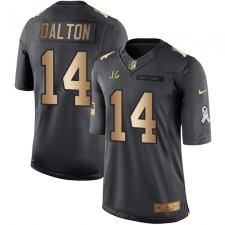 Youth Nike Cincinnati Bengals #14 Andy Dalton Limited Black/Gold Salute to Service NFL Jersey