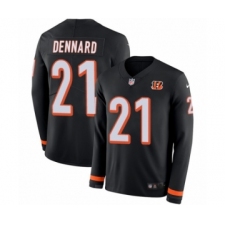 Men's Nike Cincinnati Bengals #21 Darqueze Dennard Limited Black Therma Long Sleeve NFL Jersey