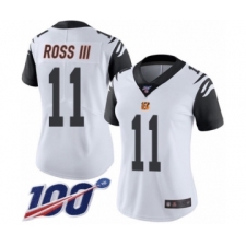 Women's Cincinnati Bengals #11 John Ross Limited White Rush Vapor Untouchable 100th Season Football Jersey