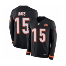 Youth Nike Cincinnati Bengals #15 John Ross Limited Black Therma Long Sleeve NFL Jersey