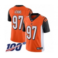 Men's Cincinnati Bengals #97 Geno Atkins Orange Alternate Vapor Untouchable Limited Player 100th Season Football Jersey