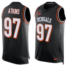Men's Nike Cincinnati Bengals #97 Geno Atkins Limited Black Player Name & Number Tank Top NFL Jersey