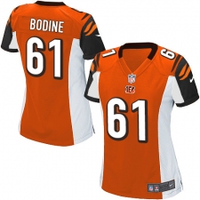 Women's Nike Cincinnati Bengals #61 Russell Bodine Game Orange Alternate NFL Jersey