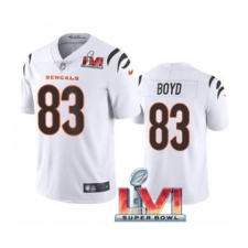 Men's Cincinnati Bengals #83 Tyler Boyd White 2022 Super Bowl LVI Vapor Limited Stitched Jersey