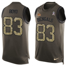 Men's Nike Cincinnati Bengals #83 Tyler Boyd Limited Green Salute to Service Tank Top NFL Jersey