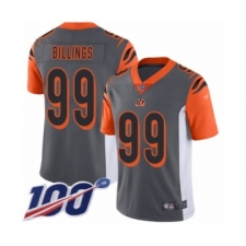 Men's Cincinnati Bengals #99 Andrew Billings Limited Silver Inverted Legend 100th Season Football Jersey