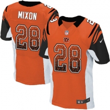 Men's Nike Cincinnati Bengals #28 Joe Mixon Elite Orange Alternate Drift Fashion NFL Jersey
