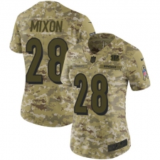Women's Nike Cincinnati Bengals #28 Joe Mixon Limited Camo 2018 Salute to Service NFL Jersey