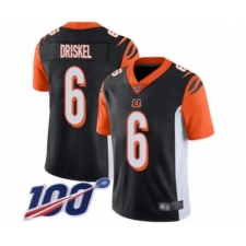 Men's Cincinnati Bengals #6 Jeff Driskel Black Team Color Vapor Untouchable Limited Player 100th Season Football Jersey