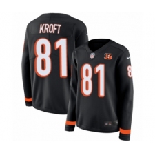 Women's Nike Cincinnati Bengals #81 Tyler Kroft Limited Black Therma Long Sleeve NFL Jersey