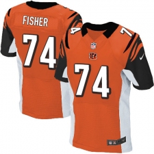 Men's Nike Cincinnati Bengals #74 Jake Fisher Elite Orange Alternate NFL Jersey