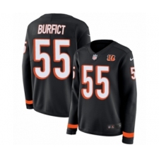Women's Nike Cincinnati Bengals #55 Vontaze Burfict Limited Black Therma Long Sleeve NFL Jersey