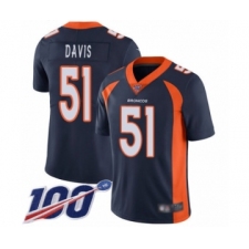 Men's Denver Broncos #51 Todd Davis Navy Blue Alternate Vapor Untouchable Limited Player 100th Season Football Jersey