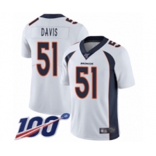 Men's Denver Broncos #51 Todd Davis White Vapor Untouchable Limited Player 100th Season Football Jersey
