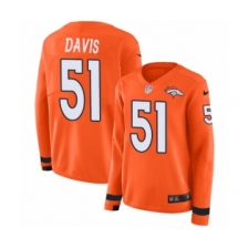 Women's Nike Denver Broncos #51 Todd Davis Limited Orange Therma Long Sleeve NFL Jersey