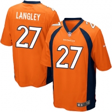 Men's Nike Denver Broncos #27 Brendan Langley Game Orange Team Color NFL Jersey