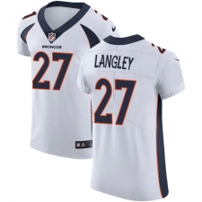 Men's Nike Denver Broncos #27 Brendan Langley White Vapor Untouchable Elite Player NFL Jersey