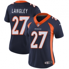 Women's Nike Denver Broncos #27 Brendan Langley Elite Navy Blue Alternate NFL Jersey