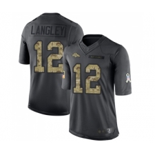 Youth Denver Broncos #12 Brendan Langley Limited Black 2016 Salute to Service Football Jersey