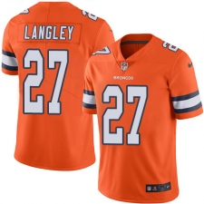 Youth Nike Denver Broncos #27 Brendan Langley Limited Orange Rush Vapor Untouchable NFL Jersey
