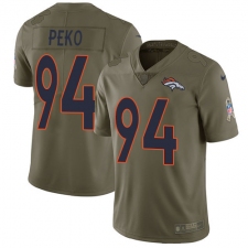 Youth Nike Denver Broncos #94 Domata Peko Limited Olive 2017 Salute to Service NFL Jersey