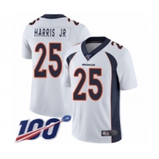 Men's Denver Broncos #25 Chris Harris Jr White Vapor Untouchable Limited Player 100th Season Football Jersey