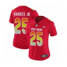 Women's Denver Broncos #25 Chris Harris Jr Limited Red AFC 2019 Pro Bowl Football Jersey