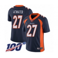 Men's Denver Broncos #27 Steve Atwater Navy Blue Alternate Vapor Untouchable Limited Player 100th Season Football Jersey