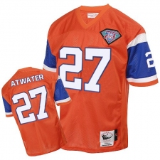 Mitchell And Ness Denver Broncos #27 Steve Atwater Orange With 75TH Patch Authentic Throwback NFL Jersey
