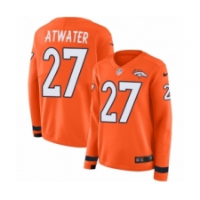 Women's Nike Denver Broncos #27 Steve Atwater Limited Orange Therma Long Sleeve NFL Jersey