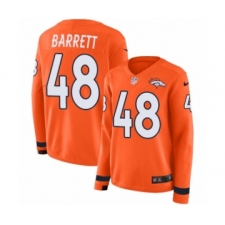 Women's Nike Denver Broncos #48 Shaquil Barrett Limited Orange Therma Long Sleeve NFL Jersey