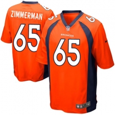 Men's Nike Denver Broncos #65 Gary Zimmerman Game Orange Team Color NFL Jersey