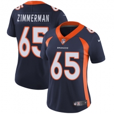 Women's Nike Denver Broncos #65 Gary Zimmerman Elite Navy Blue Alternate NFL Jersey