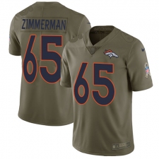 Youth Nike Denver Broncos #65 Gary Zimmerman Limited Olive 2017 Salute to Service NFL Jersey