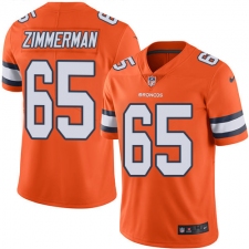 Youth Nike Denver Broncos #65 Gary Zimmerman Limited Orange Rush Vapor Untouchable NFL Jersey