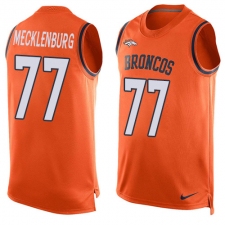Men's Nike Denver Broncos #77 Karl Mecklenburg Limited Orange Player Name & Number Tank Top NFL Jersey