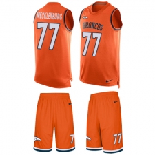 Men's Nike Denver Broncos #77 Karl Mecklenburg Limited Orange Tank Top Suit NFL Jersey