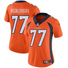 Women's Nike Denver Broncos #77 Karl Mecklenburg Elite Orange Team Color NFL Jersey