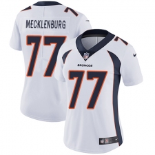 Women's Nike Denver Broncos #77 Karl Mecklenburg Elite White NFL Jersey