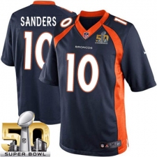 Youth Nike Denver Broncos #10 Emmanuel Sanders Elite Navy Blue Alternate Super Bowl 50 Bound NFL Jersey