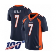 Men's Denver Broncos #7 John Elway Navy Blue Alternate Vapor Untouchable Limited Player 100th Season Football Jersey