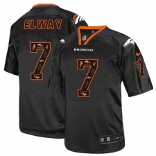 Men's Nike Denver Broncos #7 John Elway Elite New Lights Out Black NFL Jersey
