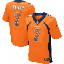 Men's Nike Denver Broncos #7 John Elway Elite Orange Home Drift Fashion NFL Jersey