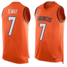 Men's Nike Denver Broncos #7 John Elway Limited Orange Player Name & Number Tank Top NFL Jersey