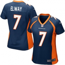 Women's Nike Denver Broncos #7 John Elway Game Navy Blue Alternate NFL Jersey