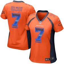 Women's Nike Denver Broncos #7 John Elway Limited Orange Strobe NFL Jersey