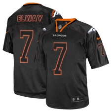 Youth Nike Denver Broncos #7 John Elway Elite Lights Out Black NFL Jersey