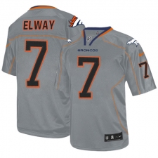 Youth Nike Denver Broncos #7 John Elway Elite Lights Out Grey NFL Jersey